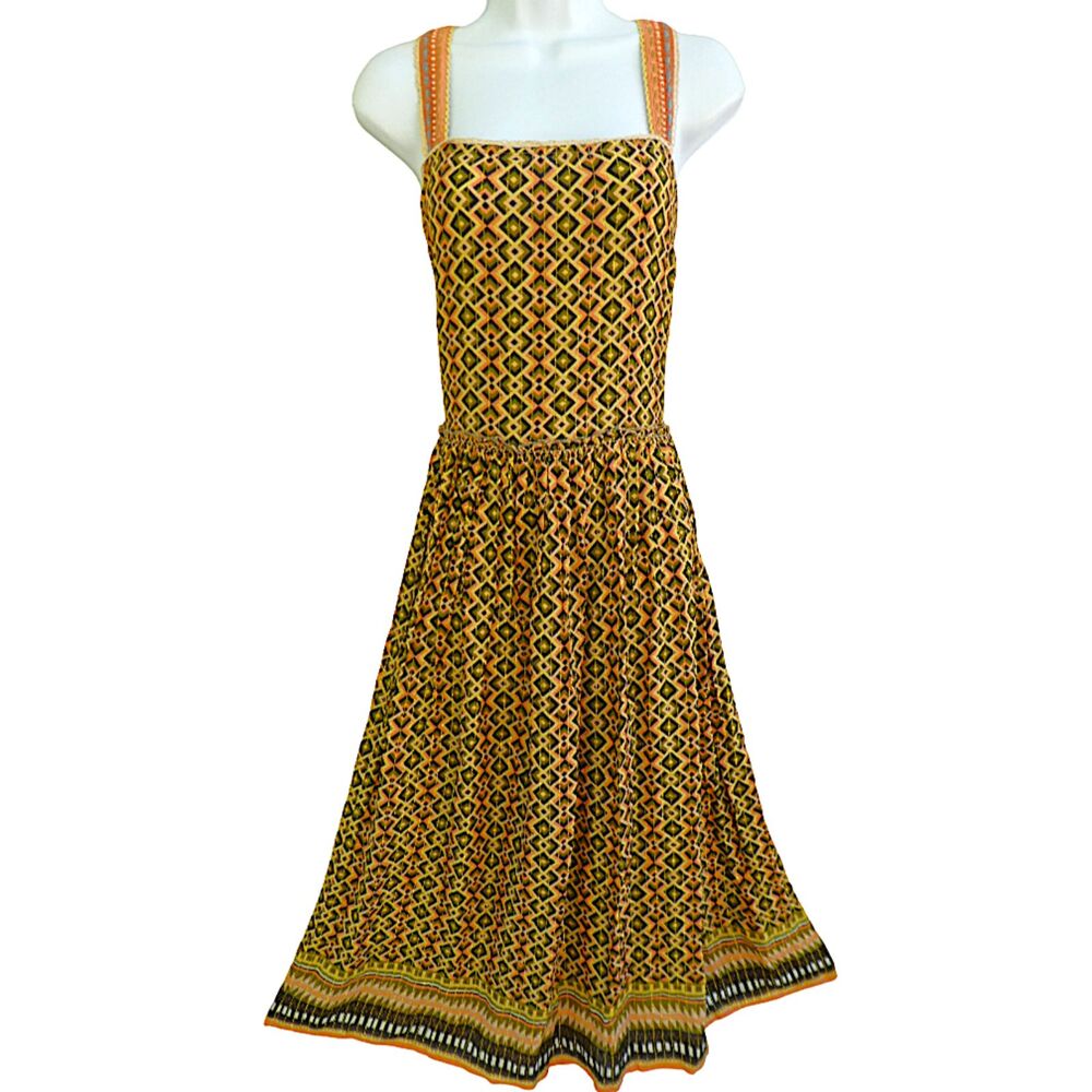 NEW Conditions Apply Anthropologie Katya Shimmer Midi Dress Diamonds Gold Lurex
